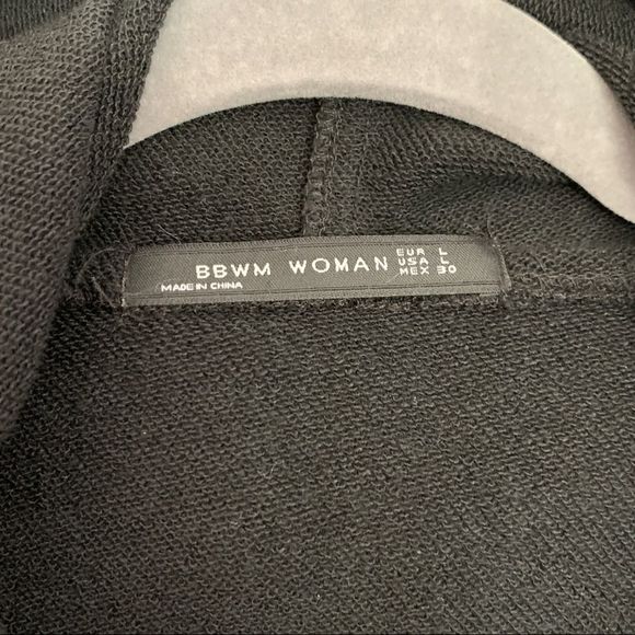 Zara BBWM Embroidered Black Cropped Hoodie Sweatshirt Size L - Picture 5 of 6